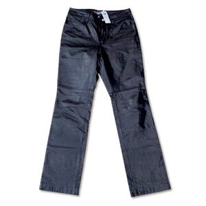 NEW NWT Vintage Gap 100% Leather Black Boot Cut Y2K Dead Stock Jeans Pants $178